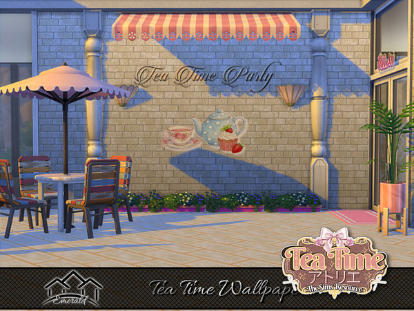 Sims 4 — Tea Time Wallpaper 5 by Emerald — Tea Time is a popular special occasion experience, for civilized conversation