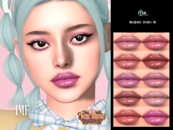 Sims 4 — Tea Time IMF Hina Lipstick by IzzieMcFire — Hina Lipstick contains 10 colors in hq texture. Standalone item with