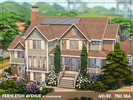 Sims 4 — Fernleigh Avenue (NO CC) by xogerardine — This house has three stories in total, with the lower level set at