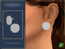 Sims 4 — Diamond Cluster Earrings by Pitted0live — Large stud diamond cluster style earrings Custom catalog image