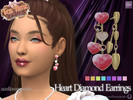 Sims 4 — Heart Diamond Earrings by SunflowerPetalsCC — A pair of heart shaped earrings in 8 bright colors. BGC