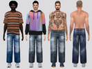 Sims 4 — Rugged Wide Denim Pants by McLayneSims — TSR EXCLUSIVE