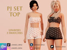 Sims 4 — REINA - PJ SET TOP by linavees — New Mesh
