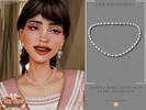 Sims 4 — Kawaii Pink Crystal & Pearl Necklace by Glitterberryfly — Kawaii Pink Crystal & Pearl Necklace