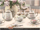 Sims 4 — Florence teaset by Severinka_ — Decor set for decorating a kitchen or dining room. Delicate shades and curved
