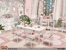 Sims 4 — Pink Petals by Nessca — Pink Petals is a charming dining room where every meal becomes a floral feast. A