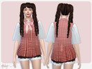 Sims 4 — Cute girls set 2 colours by Abby-_- — Big shirts + lace shorts in 2 colours