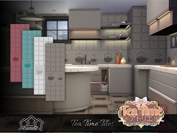 Sims 4 — Tea Time Tiles by Emerald — Tea time is a designated time for resting, socializing, sharing with family and