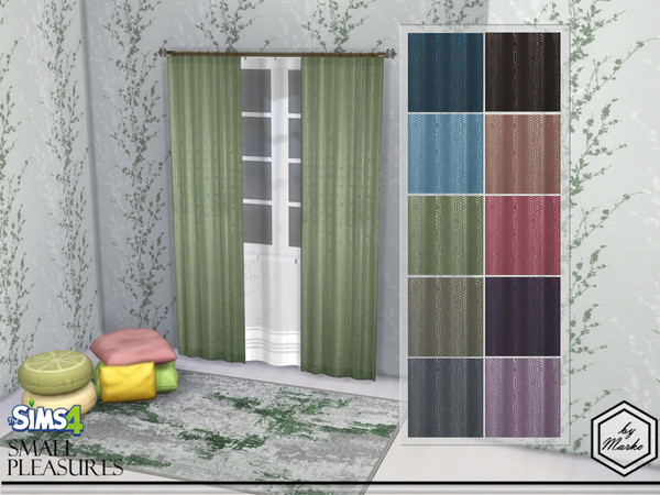 Sims 4 — TS4_byMarko_curtains set 1-2 by Marko_An — Blackout satin curtains and sheer tulle. These are curtains for