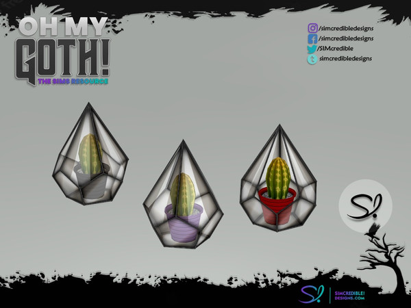 Sims 4 — Oh My Goth - Beauty Room Cactus by SIMcredible! — by SIMcredibledesigns.com available at TSR 3 colors variations