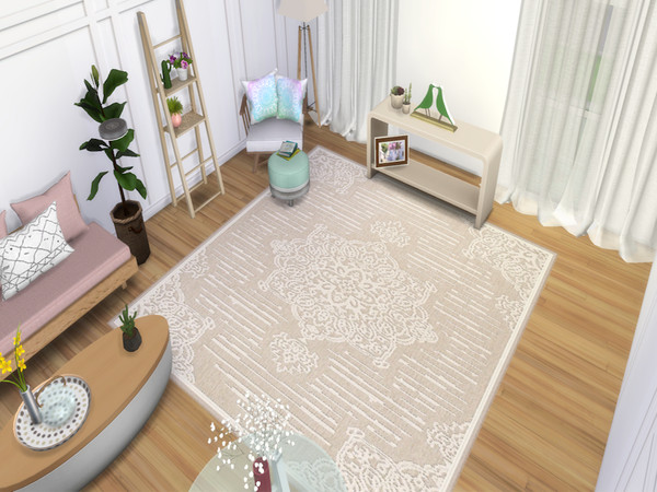 Sims 4 — Embroidered Rug by lavilikesims — 11 colours, a delicate stitch pattern rug
