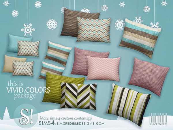 Sims 4 — Estrela Cushions by SIMcredible! — by SIMcredibledesigns.com available at TSR 5 colors variations