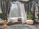 Sims 4 — Calla - Bathroom by Rirann — Calla is a cozy bathroom in black, white, beige, and pink colors