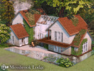Sims 4 — Mossbrook Lodge l noCC by simZmora — This nature-inspired build features 2 bedrooms, including a childs room, 2