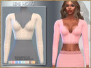 Sims 4 — WOMEN'S LONG-SLEEVE TOP WITH LACE by Sims_House — WOMEN'S LONG-SLEEVE TOP WITH LACE