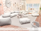Sims 4 — Yanna Living Room by BlusterSims — The Yanna Living Room is a cozy modern space with soft neutral tones, plush