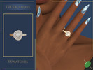 Sims 4 — Pearl Knot Ring by Pitted0live — Pearl knotted design with diamond on a gold band Custom catalog image