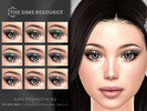 Sims 4 — Aura Eyeshadow HQ by Caroll912 — A 9-swatch smoked, glossy eyeshadow and winged eyeliner in muted rainbow and
