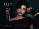 Sims 4 — Dangling Chain Earrings V2 by Bobur2 — Dangling Chain Earrings for female