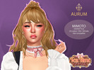 Sims 4 — Aurum - Mimoto Half Updo Long Hairtysle by Aurum — 24 colors
