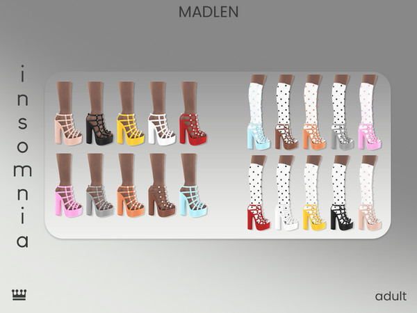 Sims 4 — [Madlen] Insomnia Shoes (No socks) (Platform) by Madlen — Where dreams tread lightly! Chic, statement shoes