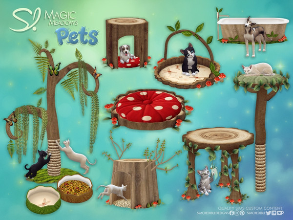 Sims 4 — Magic Meadows Pets by SIMcredible! — We've expanded our Magic Meadows Fairy collection to include enchanted