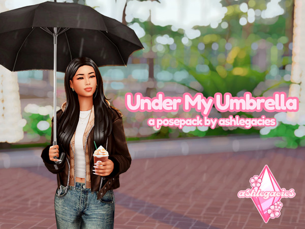 Sims 4 — Under My Umbrella Posepack by ashlegacies — - Posepack
