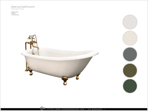 Sims 4 — Marisa - tub by Severinka_ — A set of furniture and decor for bathroom decoration.