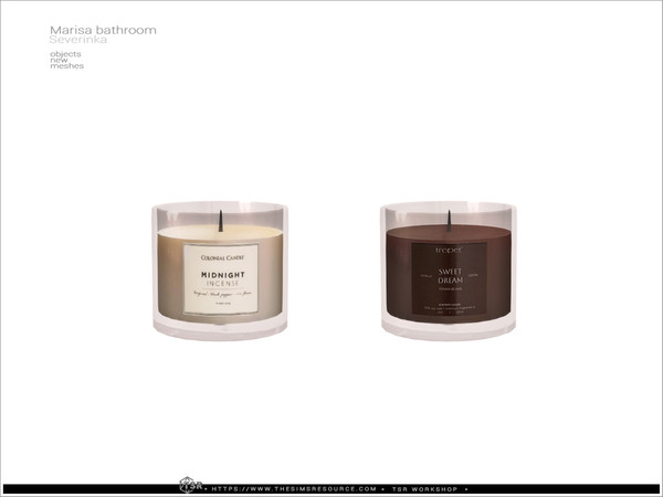 Sims 4 — Marisa - aroma candle by Severinka_ — A set of decor for bathroom decoration.