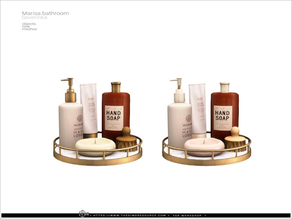 Sims 4 — Marisa - bath accessories by Severinka_ — A set of decor for bathroom decoration.