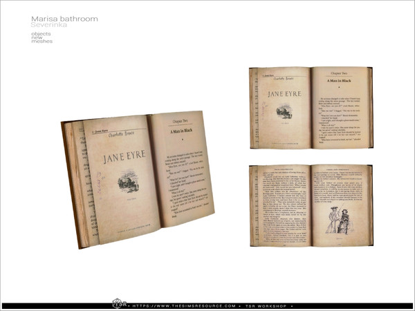 Sims 4 — Marisa - book on stand by Severinka_ — A set of decor for bathroom decoration.