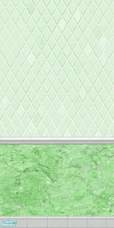Sims 2 — D2DMarble Tile - Green by D2Diamond — Marble tile base and Diamond tile wall.