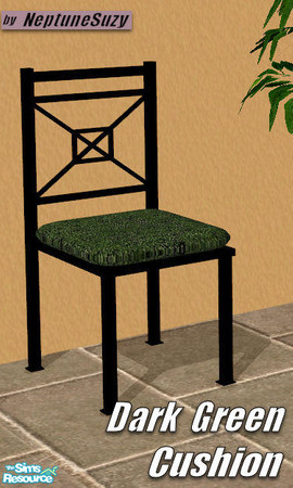 Sims 2 — The SimPatio Dining Chair -Green Cushion by Neptunesuzy — Your Sims will Love this Rich Dark Green Cushion for