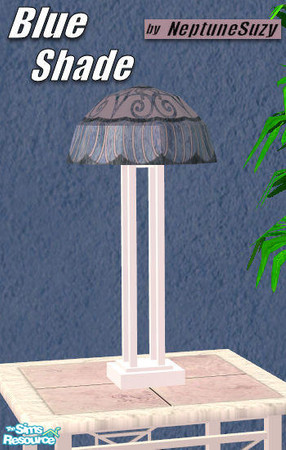 Sims 2 — NSC SimPatio Table Lamp - Blue Shade by Neptunesuzy — Your Sims will Love this Blue Shade for their SimPatio