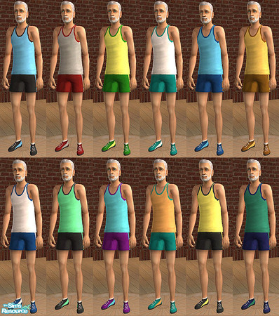 Sims 2 — Tank & Shorts for Elders by jombay — I took a break for a while, but when I came back I noticed that someone