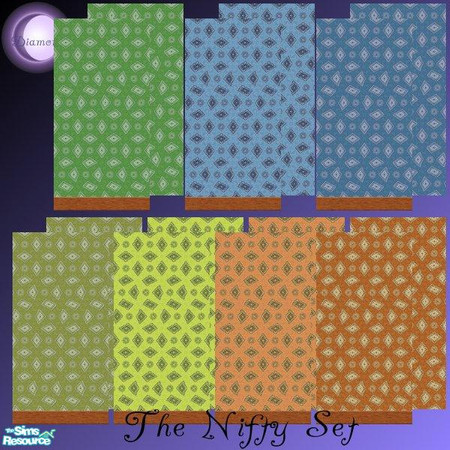 Sims 2 — D2DNifty Set by D2Diamond — 14 Nifty walls! Half with a base board, the other with out. For those high walls!