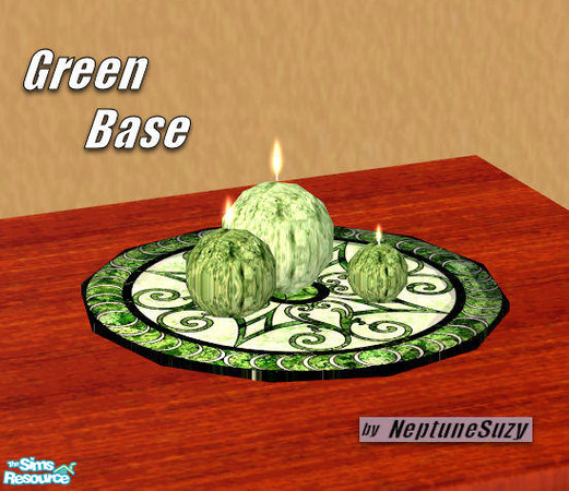 Sims 2 — The SimPatio Candle - Green Tray by Neptunesuzy — Your Sims will Love this Green Base for their SimPatio