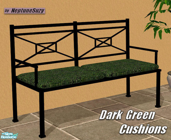 Sims 2 — The SimPatio Loveseat - Green Cushions by Neptunesuzy — Your Sims will Love this Rich Dark Green Cushion for