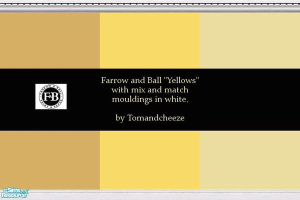 Sims 2 — Farrow and Ball "Yellows" by tomandcheeze — A set of Farrow and Ball paints in shades of yellow with