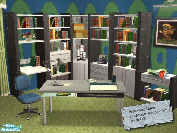 Sims 2 — Pinewood Series - Studyroom (Recolor Set by NoFrills — Another recolor set for my pinewood studyroom. Please get