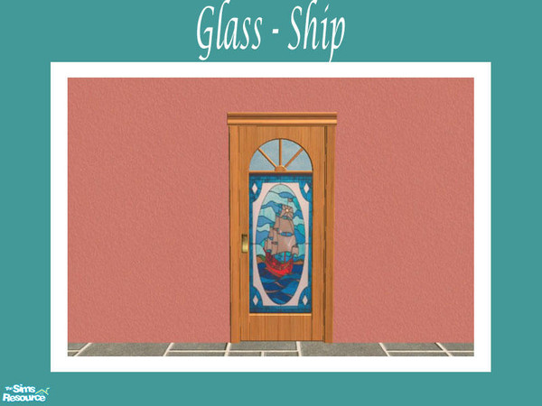 Sims 2 — Stained Glass Door - Glass Ship by Shakeshaft — Part of a set of stained glass windows and doors, set includes 6