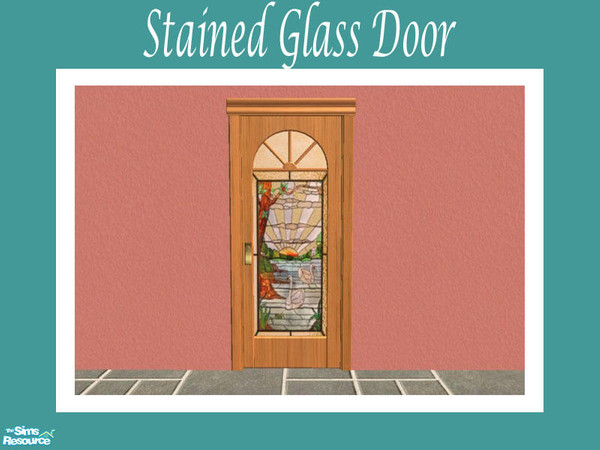 Sims 2 — Stained Glass Door -  Mesh by Shakeshaft — Part of a set of stained glass windows and doors, set includes 6 New