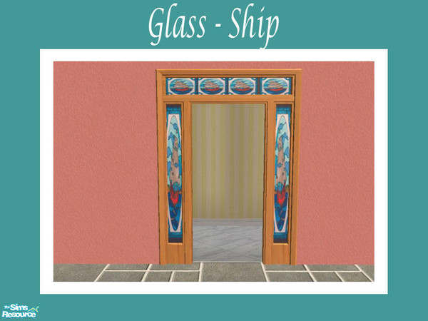 Sims 2 — Stained Glass Arch - Glass Ship by Shakeshaft — Part of a set of stained glass windows and doors, set includes 6