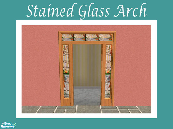 Sims 2 — Stained Glass Arch - Mesh by Shakeshaft — Part of a set of stained glass windows and doors, set includes 6 New
