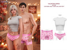 Sims 4 — [PATREON] Valentines Series 03--04 - Love Boxer, Basic T-Shirt and Lover Panty by Mermalade — Love Boxer