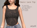 Sims 4 — Basic Lace Top by astya96cc — 46 swatches