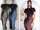 Sims 4 — Metallic Jacquard Knit Midi Dress DO2180 by DOLilac — Custom thumbnail