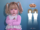 Sims 4 — LEXEL - Pupa medium curly pigtails with bang ( toddler hairstyle ) by LEXEL_s — 35 swatches