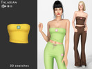 Sims 4 — Kenzie Strapless Tube Top by talarian — Fitted strapless tube top with straight neckline and front logo patch