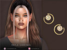 Sims 4 — Mayla Earrings by PlayersWonderland — Round metalic earrings with a pearl an rinestones. - 5 Swatches